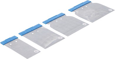 Serie di spatole in acciaio | fascia elastica in acciaio | 50 / 80 / 100 / 120 mm | 4 pz. 