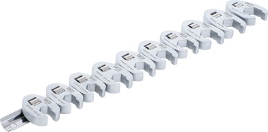 Conjunto de chaves hexagonais de boca aberta | Entrada de quadrado interno de 10 mm (3/8") | 10 - 19 mm | 10 peças 
