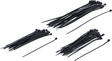 Asortiman vezica za kablove | crni | 100 - 200 mm | 75 kom. 