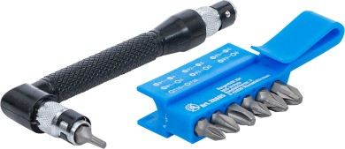 Angled Screwdriver with 7 double ended bits | 6.3 mm (1/4") Drive | 8 pcs. 
