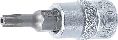 Behajtófej | 6,3 mm (1/4") | T-profil (Torx) T20 furattal 