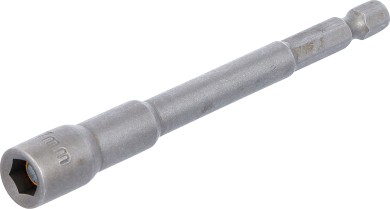 Cheie tubulară ataşabilă 6 colțurială, extra lungă | pentru maşini de găurit | Antrenare 6 colțuri exterior 6,3 mm (1/4") | 7 mm 