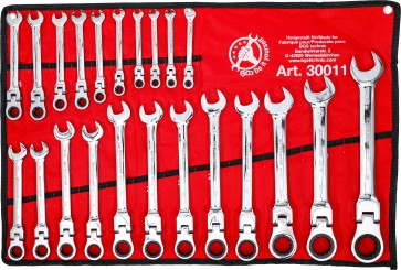 Ratchet Combination Wrench Set | flexible Heads | 6 - 32 mm | 22 pcs. 