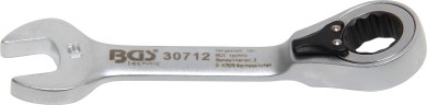 Skralderingsgaffelnøgle | kort | omskiftelig | 12 mm 