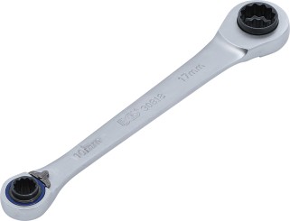 Double Ended Ratchet Wrench "4 in 1" | 10 x 12, 14 x 17 mm 
