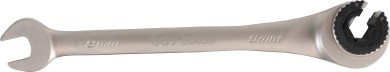 Skralde-gaffelringnøgle | åben | 9 mm 