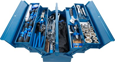 Caisse à outils métallique avec assortiment d’outils | 137 pièces 