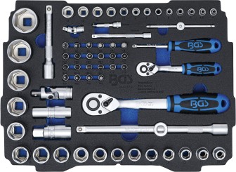 Penasti ulošci za BGS BOXSYS1 i 2: set utičnih ključeva | 6,3 mm (1/4") / 12,5 mm (1/2") | BGS systainer® | 65 kom. 