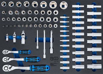 Inserção para carrinho de ferramentas 3/3: Conjunto de chaves de caixa | 80 peças 