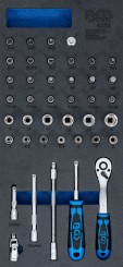 Tool Tray 1/3: Socket Set | 6.3 mm (1/4 ") | 41 pcs. 