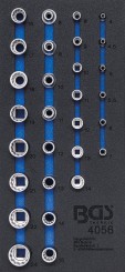 Tool Tray 1/3: Sockets 12-point | 6.3 mm (1/4") / 12.5 mm (1/2") | 29 pcs. 