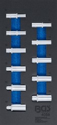 Bandeja para carro 1/3: Llaves de vaso hexagonal | 10 mm (3/8") | 8 - 19 mm | largas | 11 piezas 
