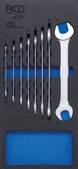 Værkstedsvognsindlæg 1/3: Dobbelt gaffelnøgle-sæt | 6 - 22 mm | 8 dele 