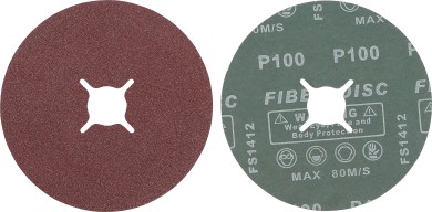 Conjunto de discos abrasivos de fibra | Granulação 100 | Alumina | 10 peças 