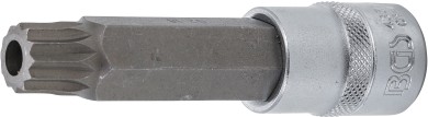 Dopsleutelbit | lengte 100 mm | 12,5 mm (1/2") | veeltand (voor XZN) met boring M16 