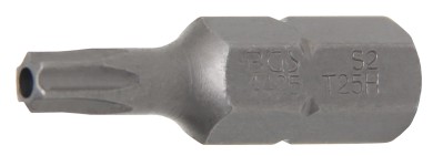 Ponta | Comprimento 30 mm | Entrada de sextavado externo 8 mm (5/16") | Perfil T (para Torx) com perfuração T25 