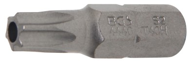 Ponta | Comprimento 30 mm | Entrada de sextavado externo 8 mm (5/16") | Perfil T (para Torx) com perfuração T40 