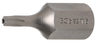 Bit | Längd 30 mm | Yttre sexkant 10 mm (3/8") | T-Profil (för Torx) med borrning T15 