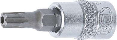 Punta de vaso | entrada 6,3 mm (1/4") | T-Star (para Torx Plus) con perforación TS27 