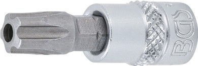 Punta de vaso | entrada 6,3 mm (1/4") | T-Star (para Torx Plus) con perforación TS45 