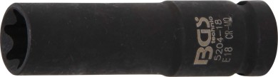 Kraft-Steckschlüssel-Einsatz E-Profil, tief | Antrieb Innenvierkant 12,5 mm (1/2") | SW E18 