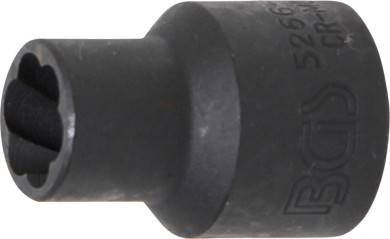 Spiral-profil-topnøgle-indsats / skrueudtrækker | 12,5 mm (1/2") | 11 mm 