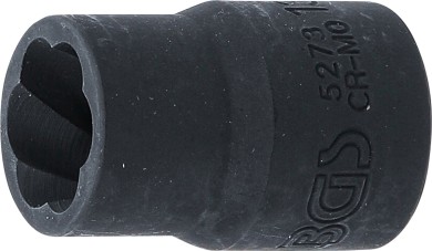 Spiral-Profil-Steckschlüssel-Einsatz / Schraubenausdreher | Antrieb Innenvierkant 10 mm (3/8") | SW 13 mm 