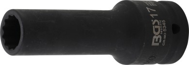 Cheie tubulară de impact 12 colțuri, lungă | 20 mm (3/4") | 17 mm 