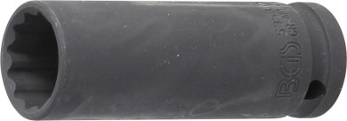 Silová nástrčná hlavice, dvanáctihranná, prodloužená | 12,5 mm (1/2") | 21 mm 