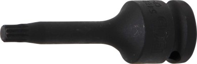 Kracht dopsleutelbit | lengte 75 mm | 12,5 mm (1/2") | veeltand (voor XZN) M8 