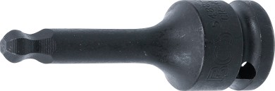 Douille à embouts à choc | longueur 75 mm | 12,5 mm (1/2") | six pans intérieurs avec tête sphérique 8 mm 