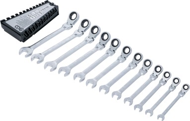 Set zapornih okasto-viljuškastih ključeva | podesiv | 8 - 19 mm | 12 kom. 