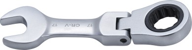 Chiave combinata a cricchetto | corta | regolabile | 17 mm 