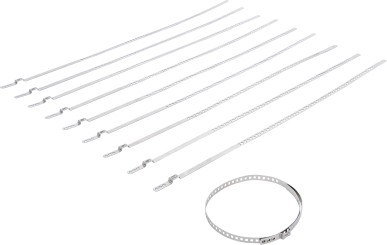 Set coliere pentru burdufuri de ax | oţel superior | inox | 7 mm | 50 - 120 mm | 10 piese 