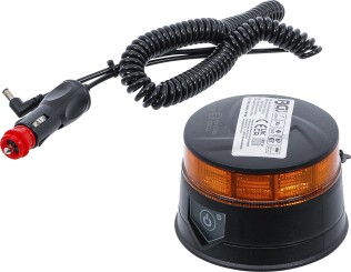 Akumulatorowa obrotowa lampa ostrzegawcza | żółta | z magnesem | 12 V / 24 V | Ø 130 mm 