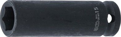 Nasadka udarowa sześciokątna, głęboka | 12,5 mm (1/2") | 15 mm 