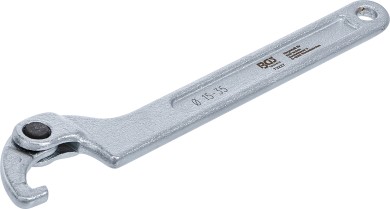 Przegubowy klucz hakowy z noskiem | 15 - 35 mm 
