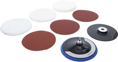 Conjunto de discos para polir e lixar | Ø 180 mm | 8 peças 