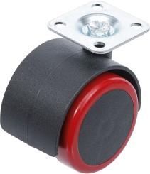 Upravljivi dvostruki točak | crveni/crni | 50 mm 