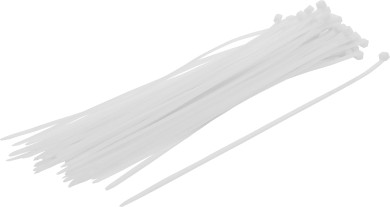 Sortido de abraçadeiras de cabos | branco | 4,8 x 300 mm | 50 peças 
