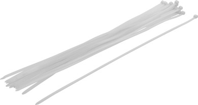 Sortido de abraçadeiras de cabos | branco | 8,0 x 600 mm | 20 peças 