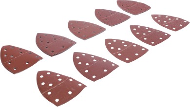 Jeu de feuilles abrasives pour meuleuse multifonctions | 145 x 100 mm | Cal. 40 - 400 | 25 pièces 