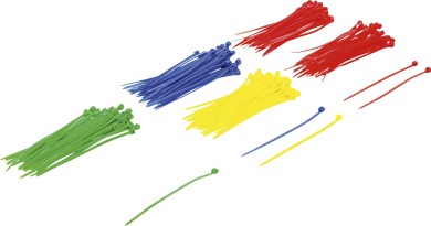 Souprava vázacích pásek | barevné | 2,4 x 100 mm | 200dílná 