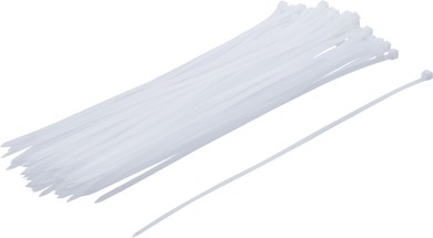 Souprava vázacích pásek | bílé | 4,8 x 300 mm | 50dílná 