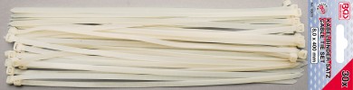 Asortiman kabelskih vezica | bijele | 8,0 - 400 mm | 30-dijelni 