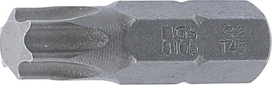 Ponta | Comprimento 30 mm | Entrada de sextavado externo 8 mm (5/16") | Perfil T (para Torx) T45 