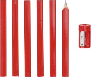 Crayons de menuisier | 175 mm | avec taille-crayon | 7 pièces 