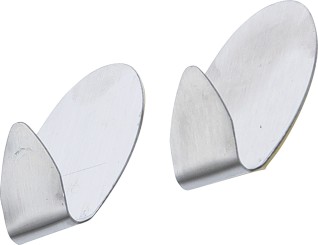 Ganchos de acero inoxidable autoadhesivos | 35 x 50 mm | 1,0 kg | 2 piezas 