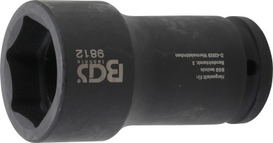 Silová nástrčná hlavice, šestihranná, prodloužená | 20 mm (3/4") | 38 mm 