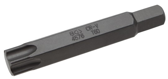 Bit | Längd 75 mm | Yttre sexkant 10 mm | T-Profil (för Torx) T60 